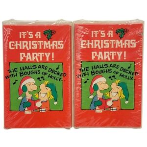 VTG‎ 80s American Greetings Christmas Party Invitations 16 Ct with Envelopes